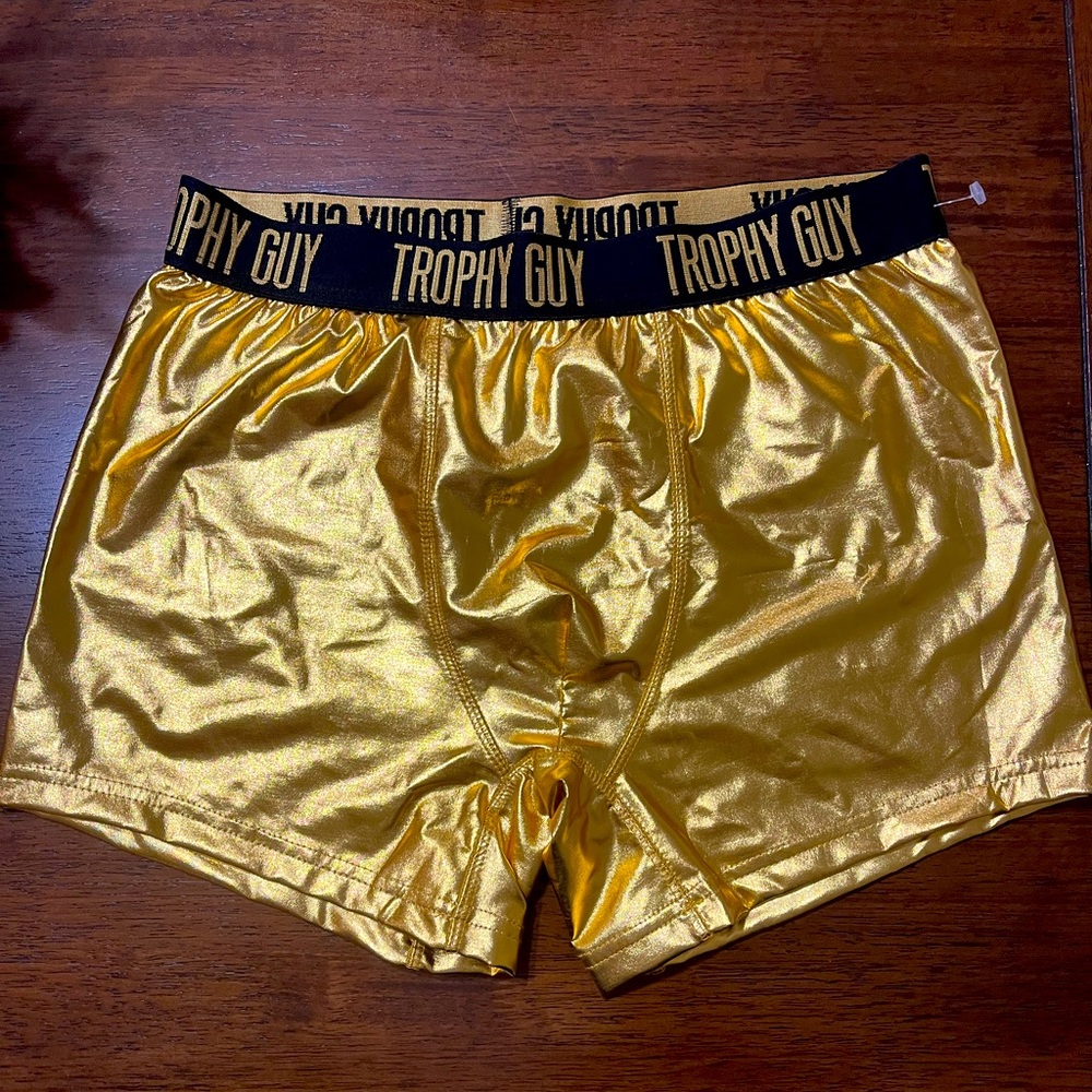 Mens Shiny Gold Boxer Briefs M